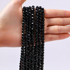 Natural Faceted Black Onyx Cube Stone Beads 5-5.5mm 60pcs/str Loose Square Semi Gemstone Stone Beads for Making Bracelets Necklace Earrings - color: Black Onyx
