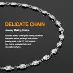 KYUNHOO 4M/13FT Silver Chains for Jewelry Making Solid Square Chain Link on Roll Stainless Steel Jewelry Supplies for Men Women DIY Necklace Bracelet Crafts - color: Square Silver