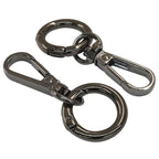 2 Pcs 5-Split Swivel Snap Hooks with Key Rings, Opening Metal Swivel Lobster Claw Clasps for Key Chain Clip, Lanyard, DIY Crafts, Jewelry Making, Bags and Accessories(Black) - color: Black