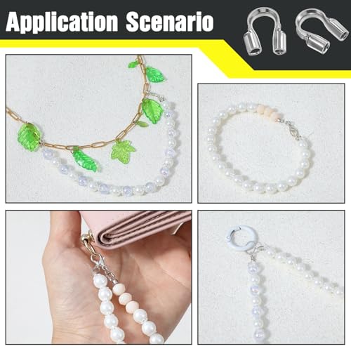 200PCS Wire Guards for Jewelry Making, Stainless Steel Wire Guardian Protectors, U Shape Wire Guard Loops Thread Protector, Silver U Shape Wires Guard Loops for Earring Bracelet Necklace DIY