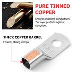 Newdeli 240pcs Heavy Duty Wire Cable Lug Kit, Including 120pcs Tinned Copper Battery Cable Ends Eyelets Tubular SC Ring Terminals + 120pcs Battery Terminal Insulating Covers, Copper Wire Lugs - style: 240Pcs Lugs and Insulating Covers