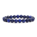 Justinstones Gem Semi Precious Gemstone 8mm Round Beads Stretch Bracelet 7 Inch Unisex - color: Dyed Lapis