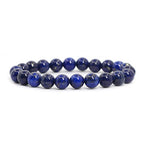 Justinstones Gem Semi Precious Gemstone 8mm Round Beads Stretch Bracelet 7 Inch Unisex - color: Dyed Lapis