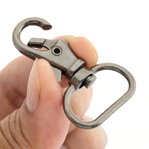 CRAFTMEMORE 3/4 Inch Trigger Snap Hooks Classic Swivel Lobster Claw Clasps Purse Lanyard Clip 20 Pack CSPS (Gunmetal) - color: Gunmetal