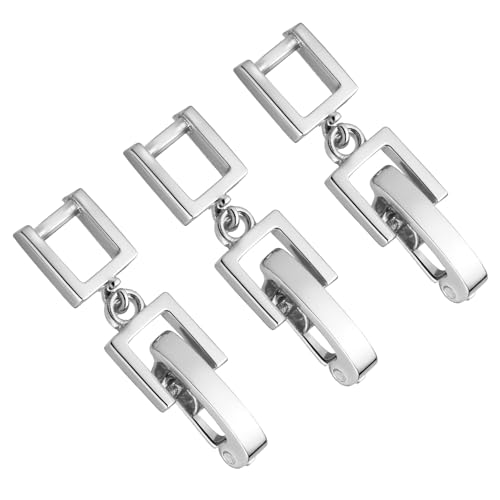 3 Pcs Bracelet Extender Silver Necklace Extender Silver Jewelry Clasps Women Foldover Clip Link Extensions for Necklace Extension Bracelet Extension Jewelry Making
