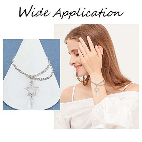 UNICRAFTALE 36pcs Star Links Charm Stainless Steel Links Charms 2 Colors Connectors Double Loops Metal Charm Jewelry Making Earring Bracelet Necklace