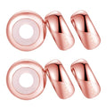 Clip Stopper Charms Sterling Silver Rondelle Spacer Bead for Bracelets (Silver) - color: Rose gold-6pcs