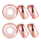 Clip Stopper Charms Sterling Silver Rondelle Spacer Bead for Bracelets (Silver) - color: Rose gold-6pcs
