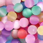 25pcs Resin Transparent Frosted Beads 16mm Cat Eye Circular Rubber Bead Spacer Bead DIY Making Friendship Bracelet Phone Chain Keychain Pen Beads Accessories (Light Mixed Color) - color: Light Mixed color