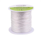 BEADIA Flat Elastic Crystal String 1.0mm Clear Bead Cord for Bracelet Beading Jewelry Making 109yard - size: 1.0mm Flat