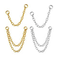 4Pcs Gold Earrings Connector Chains Set for Women, Convertible Dangle Chain for Double Piercings 50mm - color: gold and silver