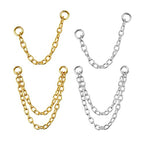 4Pcs Gold Earrings Connector Chains Set for Women, Convertible Dangle Chain for Double Piercings 50mm - color: gold and silver