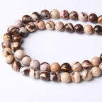 8MM Australian Zebra Round Loose Beads Natural Gem Beads Crystal Energy Stone Beads for Jewelry Making DIY Bracelet Necklace - color: Australian Zebra, size: 8MM