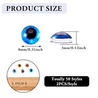 100Pcs/Set Flat Round Transparent Glass Cabochons with Pattern Eye Flatback Glass Dome Flatback Cab Beads for Photo Cameo Jewelry Making Necklace Ring DIY Crafts 8x3mm Eyes - color: 100pcs-8x3mm-Eyes