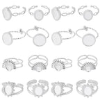 SUNNYCLUE 1 Box 4 Styles 16Pcs Ring Blank Setting Stainless Steel Bezel Ring Blanks Silver Adjustable Antique Metal Base Tray Findings Components for Jewelry Making DIY Gifts Supplies Women Adults - style: Ring 3
