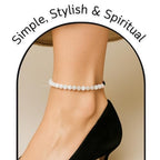 Amazing Gemstone Crystal Anklet Ankle Bracelets for Women - Waterproof Beaded Healing Crystal Anklets, Plus Size Chakra Gemstone Bead Anklet - color: Rainbow Moonstone, style: Plain