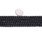 GEM-Inside Black Frost Spacer Agate Gemstone Loose Beads Natural Energy Power Beads for Jewelry Making 4mm Round 15" - color: Black Agate, size: 4mm
