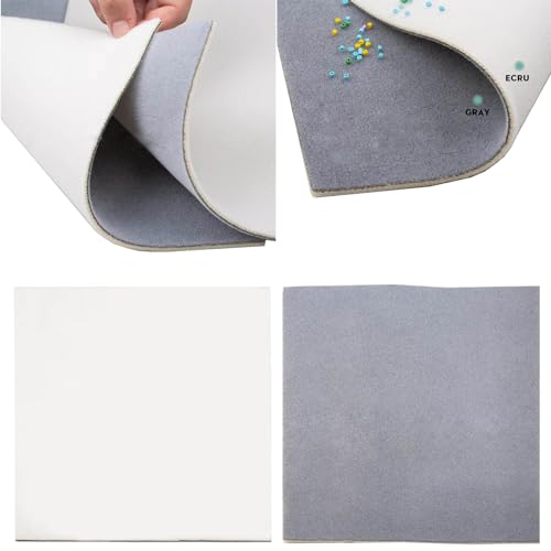 Sponge Bead Mats Pack of 2 Gray and Sponge Bead Mats Flocking Beading Trays Jewelry Making Supplies Beading Mat for Women