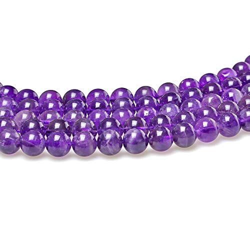 MJDCB 5A Natural South Africa Amethyst Gemstone Round Stone Beads for Jewelry Making DIY Bracelet Necklace (12mm) - color: South Africa Amethyst, size: 12mm