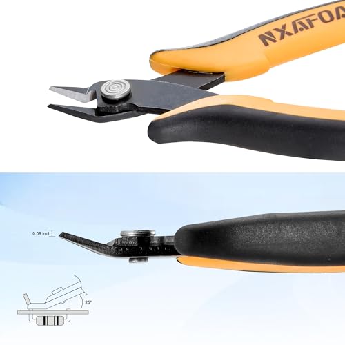 Micro Wire Cutters, 5.4 Inch Flush Cutters, 3 Pack Sharp Spring Loaded Micro Diagonal Cutters for Jewelry, Zip Ties, Electronics & DIY with Soft Grip Handles (Yellow & Black) - color: 3 Pack