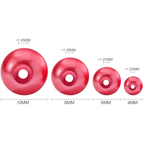 200Pcs Glass Pearl Beads Faux Pearls Round Czech Tiny Satin Luster Spacer Loose Beads Bulk with Holes Handcrafted for DIY Bracelets Jewelry Making Crafts Supplies (6MM, Red) - color: Red, size: 6MM