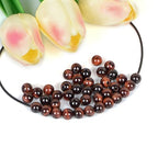 AD Beads Natural Gemstone 8mm Round Loose Beads Big Hole 2.5mm Sized 40pcs (Red Tiger's Eye) - color: Red tiger's eye