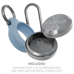 CURVD Premium Carrying Case Durable Travel Keychain Container, Medicine Pill Organizer, Travel Pill Box, Small Waterproof Holder for Pills, Earplugs, Compatible with Loop, Vibes & Eargasm - color: Light Blue