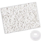 4100 Pcs White Clay Beads Bracelet Making Kit, 6mm Polymer Spacer Flat Heishi Beads for Jewelry Necklace Earring Making - color: White