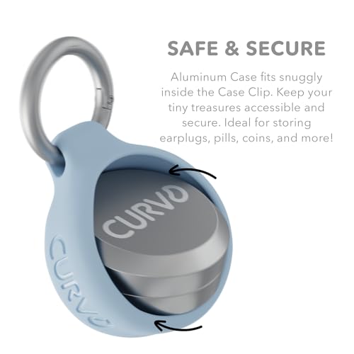 CURVD Premium Carrying Case Durable Travel Keychain Container, Medicine Pill Organizer, Travel Pill Box, Small Waterproof Holder for Pills, Earplugs, Compatible with Loop, Vibes & Eargasm - color: Light Blue