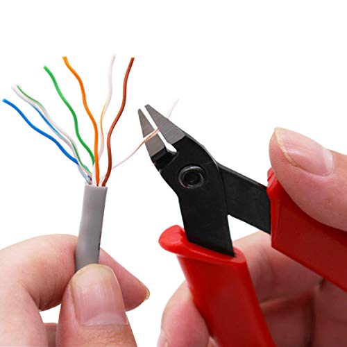 Flush Cutter, Wire Cutters, BS-8109 Soft Wire Cutter Pliers Precision Micro Cutter Anti-Slip Flush Cutter for Electronics Aluminum Jewelry 3D Printing Copper Wire Cables Floral - color: 1 Pack -5" Red