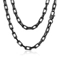 VNOX Paperclip Necklace for Men Women, 4.5/6.5/7mm Solid Diamond-Cut Chunky Stainless Steel Anchor Link Chain Mens Necklaces Jewelry Gifts, 18/20/22/24 Inchs - style: 7MM-Black