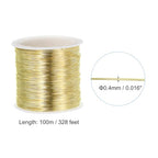 PATIKIL 26 Gauge Jewelry Wire, 328 Feet/100M Pure Copper Jewelry Beading Wire Soft Metal Plant Stem Ties for Craft, Gold Tone (0.016") - color: Gold Tone, size: 26 Gauge