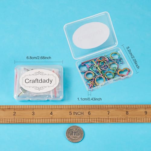 Craftdady 10pcs Sets Rainbow Steel Toggle Clasps Round Heart Ring Buckle T Bar Closure End Clasps for DIY Bracelet Necklace Jewelry Making, Mixed Styles Multi-Color - color: Colorful Mixed Style