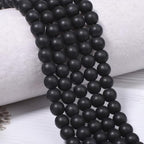 Stone Beads, 60pcs Matte Black Onyx, 6mm Round Loose Beads for Jewelry Making, Bracelets, with Bag, String & Card - color: Matte Black Onyx, size: 6mm