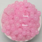 200PCS Glass Beads 8mm Glass Beads for Bracelets Necklaces Jewelry Making DIY Crafts (Pure Pink) - color: 7Pure pink