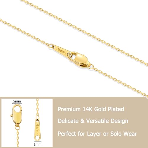 Gacimy Chain Necklace for Women, 14K Gold Plated/Silver Tone Cable Chain for Women, 1.1/1.3mm Thin Dainty Necklace Chains 16-24 Inch - size: 18 Inches, style: 1.1mm Gold