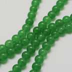 45Pcs Dyed Natural White Jade Beads 8mm Green Round Natural Gemstone Beads Smooth Loose Spacer Bead for DIY Craft Bracelet Necklace Earrings Jewelry Making Supplies - color: Natural White Jade, Green