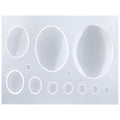 FUNSHOWCASE Oval Cabochon Resin Epoxy Silicone Mold - color: 12 Cavities Oval Designs