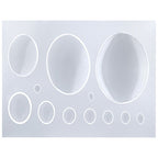 FUNSHOWCASE Oval Cabochon Resin Epoxy Silicone Mold - color: 12 Cavities Oval Designs