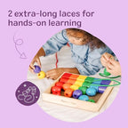 Melissa & Doug Primary Lacing Beads - Educational Toy with 30 Wooden Beads and 2 Laces for Toddlers, Fine Motor Skills Lacing Toys for Toddlers and Kids Ages 3+