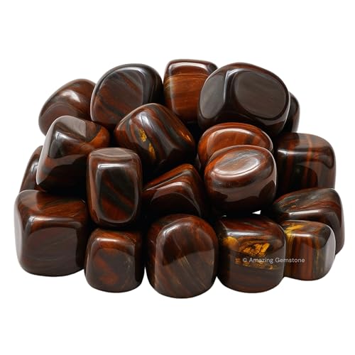 Amazing Gemstone Iron Tiger Eye Crystal Tumbled Stones Polished Rocks - Natural Gem Stones for Healing - DIY Crystals for Protection (1 Piece) - color: Iron Tiger Eye