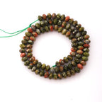 Faceted 4x6mm Natural Unakite Stone Rondelle Spacer Gemstone Beads Loose Semi Gemstone Beads for Jewelry Making - color: Unakite