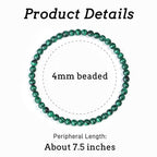 MAIBAOTA Healing Crystal Bracelet for Women Men, 8/4 mm Natural Stone Beaded Bracelets, Jewelry Birthday Gifts, Round Gemstones Stretch Bracelets - color: Green-Malachite, size: 4 mm