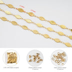 KYUNHOO 4 Meters Gold Plated Jewelry Making Chains Bulk on Spool Eyelashes Shaped Craft Roll Solid Stainless Steel Jewelry Chain for Women DIY Necklace Bracelet - color: Eyelash Gold