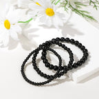 3Pcs Natural Healing Crystal Bracelets for Women Men, 4mm 6mm 8mm Beaded Stretch Bracelet Set, Black Tourmaline Natural Stone Gemstone Jewelry Gifts for Meditation, Reiki & Yoga - color: black tourmaline