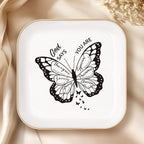 LITTLEBIGGER Christian Gifts for Women – Jewelry Tray Dish，Religious Decorative Plate with Bible Verses，Christian Gifts – Baptism Gifts for Girl, Friends, Mom, Sister, Female Coworker - style: You Are-Butterfly