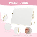 1 Pack Double-Sided Velvet Necklace Display Stand – Pink & White Jewelry Organizer Holder for Vendors, Craft Shows, Exhibitions (14 x 10 Inches, Metal Frame)