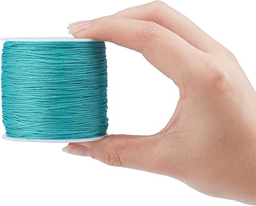PH PandaHall Blue Nylon Thread 0.8mm 436 Yards Bracelet String Beading Cord Knotting Cord Kumihimo Macrame Thread for Friendship Bracelet Beach Surfer Necklace Christmas Tree Ornament