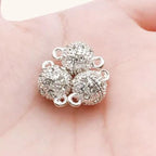 10PCS Magnetic Jewelry Clasps, Crystal Ball Connectors, Magnetic Necklace Clasps and Closures Easy-to-Use for Jewelry Closures (Silver) - color: silver