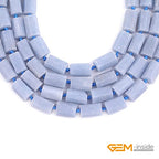 GEM-Inside 28Pcs 8x12mm Natural Blue Anglite Stone Gemstone Faceted Freeform Tube Column Chakra Beads for Jewelry Making Full 15" Strand Power Energy Healing Stone - color: Blue Anglite